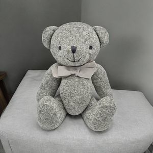 Hallmark Teddy Bear Plush 12" Nursery Baby Gift Gray Knitted Jointed Soft Toy